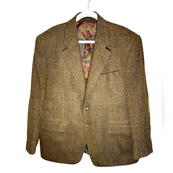 Lauren Ralph Lauren Other - Lauren Ralph Lauren Wool Houndstooth Print Paisley Lined Blazer Sz 44S